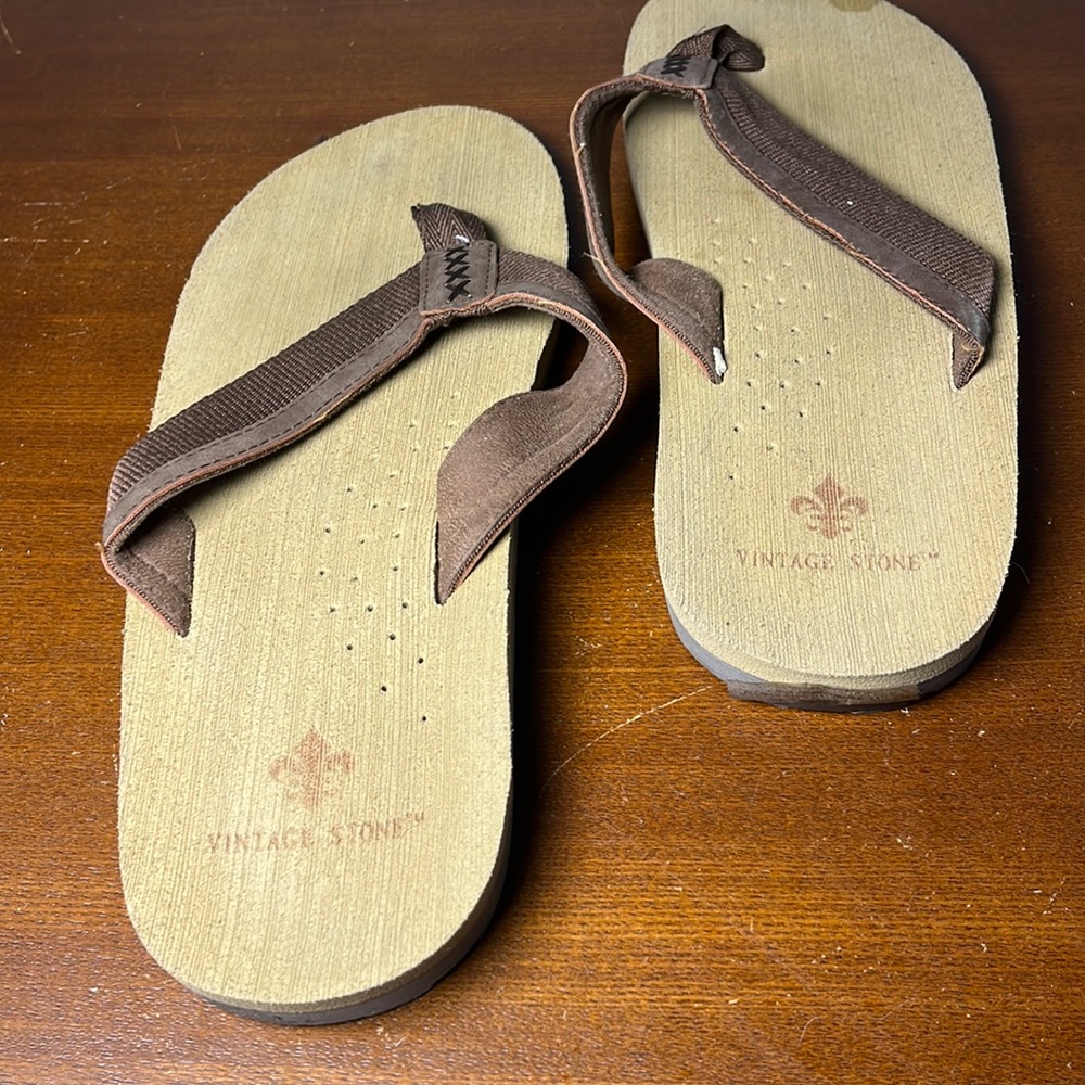 Vintage Stone Meds Flip Flops